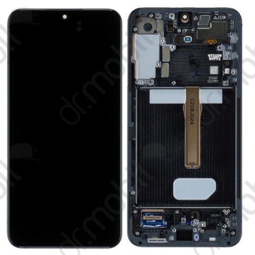 Kijelző Samsung Galaxy S22 Plus 5G (SM-S906) előlap + LCD kijelző + érintőpanel komplett kerettel fekete GH82-27500A/27501A